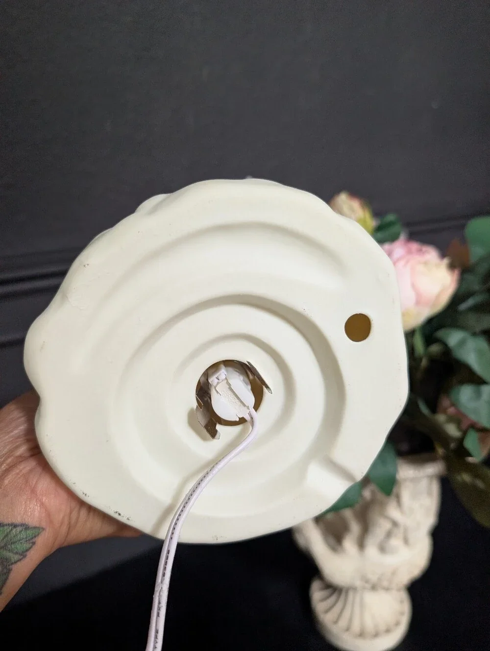 Vintage Porcelain Angel Playing Instrument Night Light table decor 9